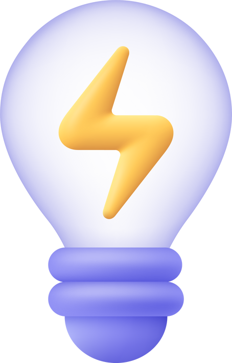 Light Bulb With Lightning Electricity Energy 3D Icon