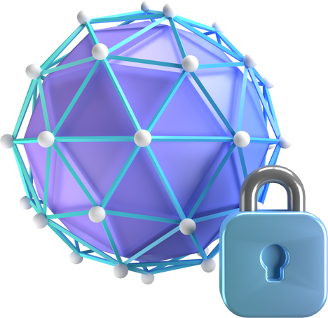 Network  security 3D illustration